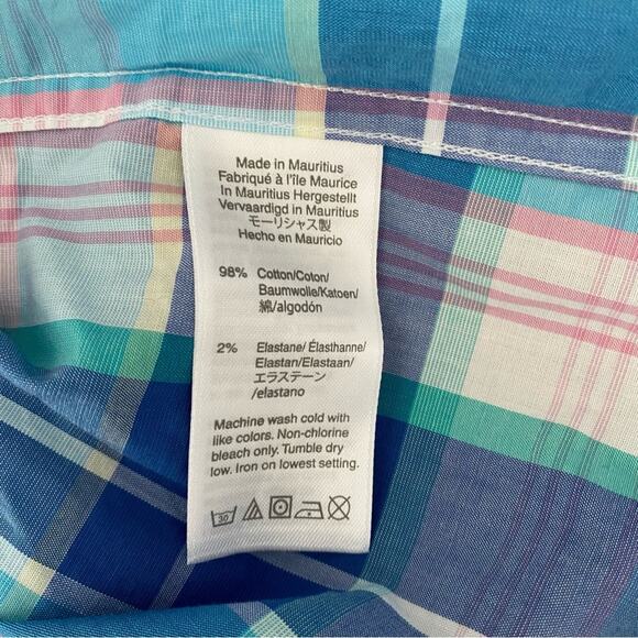 J. Crew Plaid Flex Washed Mens Blue Button Down Shirts NWTs size large - Picture 6 of 7